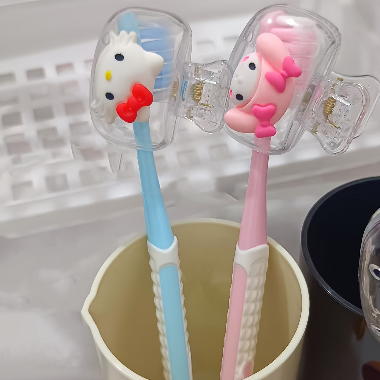 5 Sanrio Hello Kitty Kuromi Toothbrush Holders - Cute Travel Case, Protect And Decorate Your Toothbrush, Home And Travel Essential, Cat Pattern Toothbrush Cover